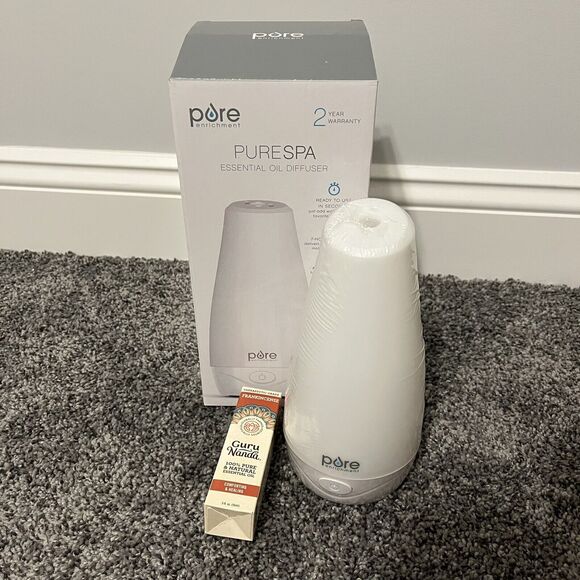 Pure Enrichment PureSpa Essential Oil Diffuser Color Changing Mood Light NEW - Picture 1 of 7